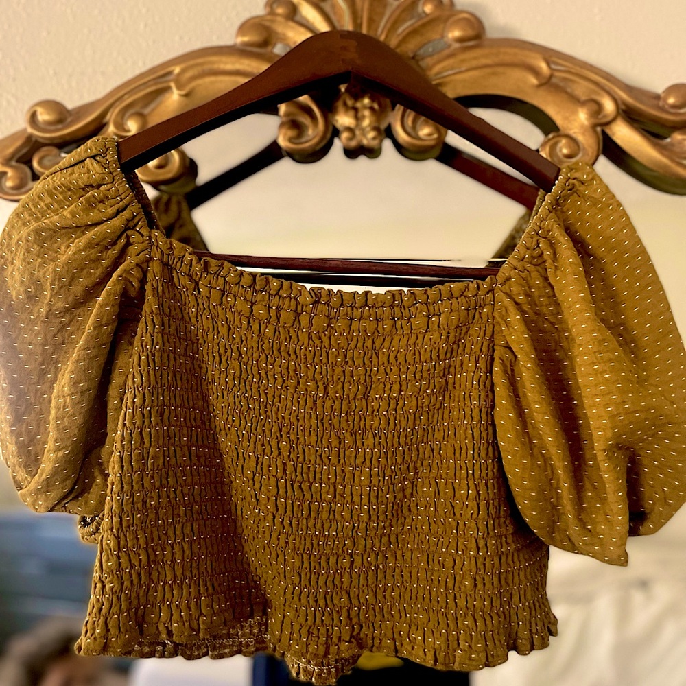 Chartreuse Puff Sleeved Crop Top